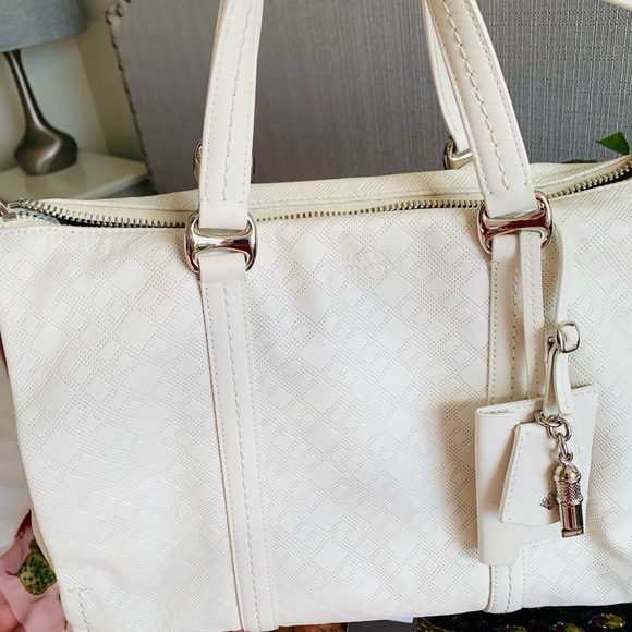 Authentic Bally bag calf skin leather perforated and logo stamped. - Picture 3 of 15